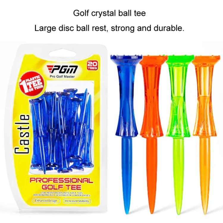 20pcs /Box PGM QT024 Golf Ball Tee Competition Ball Studs 8 Point Crown Tip Durable Anti-Hitting(Green)