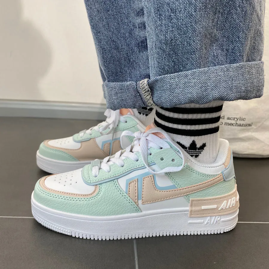 Amozae-QWEEK Sneakers 2024 Autumn Women White Tennis Canvas Platform Sports Shoes Korean Flat Running Basket Vulcanize Rubber Fashion