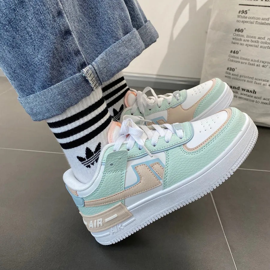 Amozae-QWEEK Sneakers 2024 Autumn Women White Tennis Canvas Platform Sports Shoes Korean Flat Running Basket Vulcanize Rubber Fashion