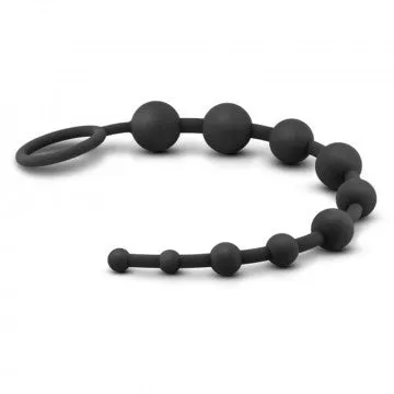 Anal Adventures 10 Silicone Anal Beads (Black)