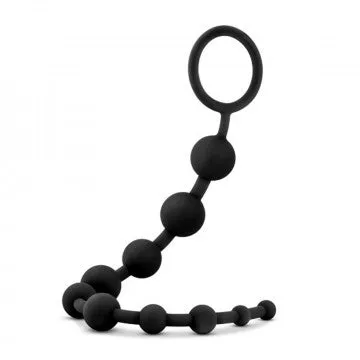 Anal Adventures 10 Silicone Anal Beads (Black)