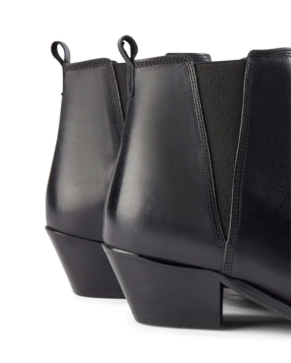 Arietta Leather Chelsea Boot - BLACK