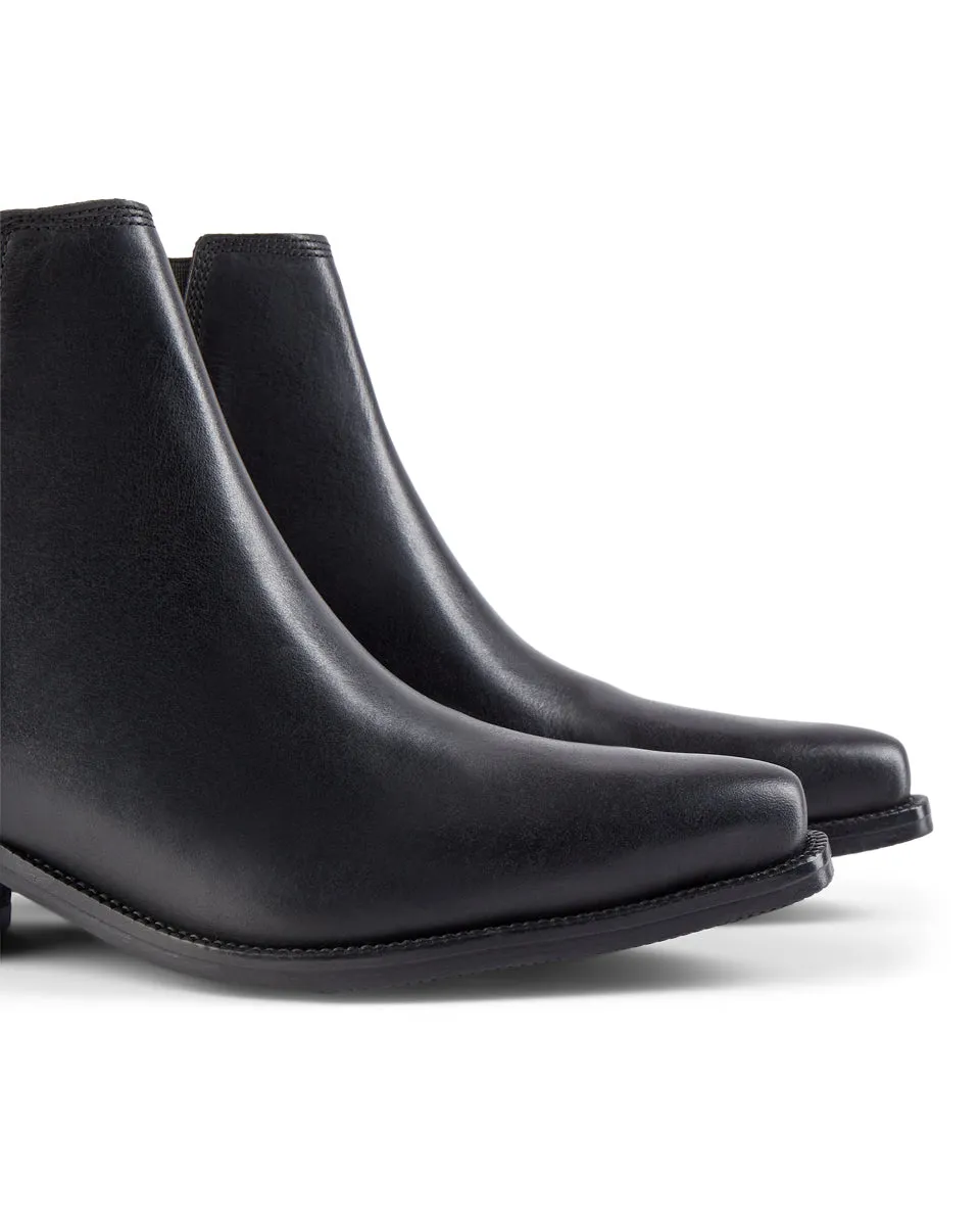 Arietta Leather Chelsea Boot - BLACK