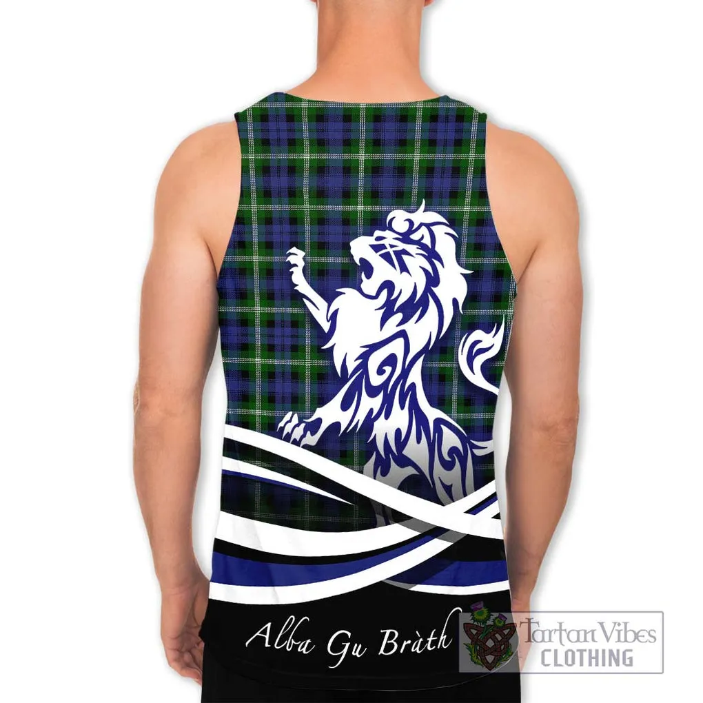 Baillie of Polkemmet Tartan Men's Tank Top with Alba Gu Brath Regal Lion Emblem