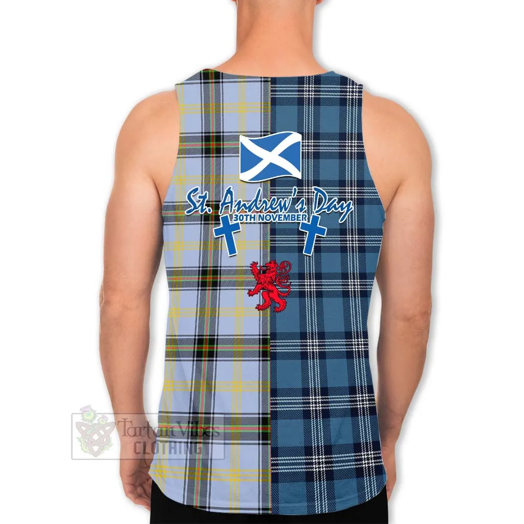Bell Tartan Men's Tank Top Happy St. Andrew's Day Half Tartan Style