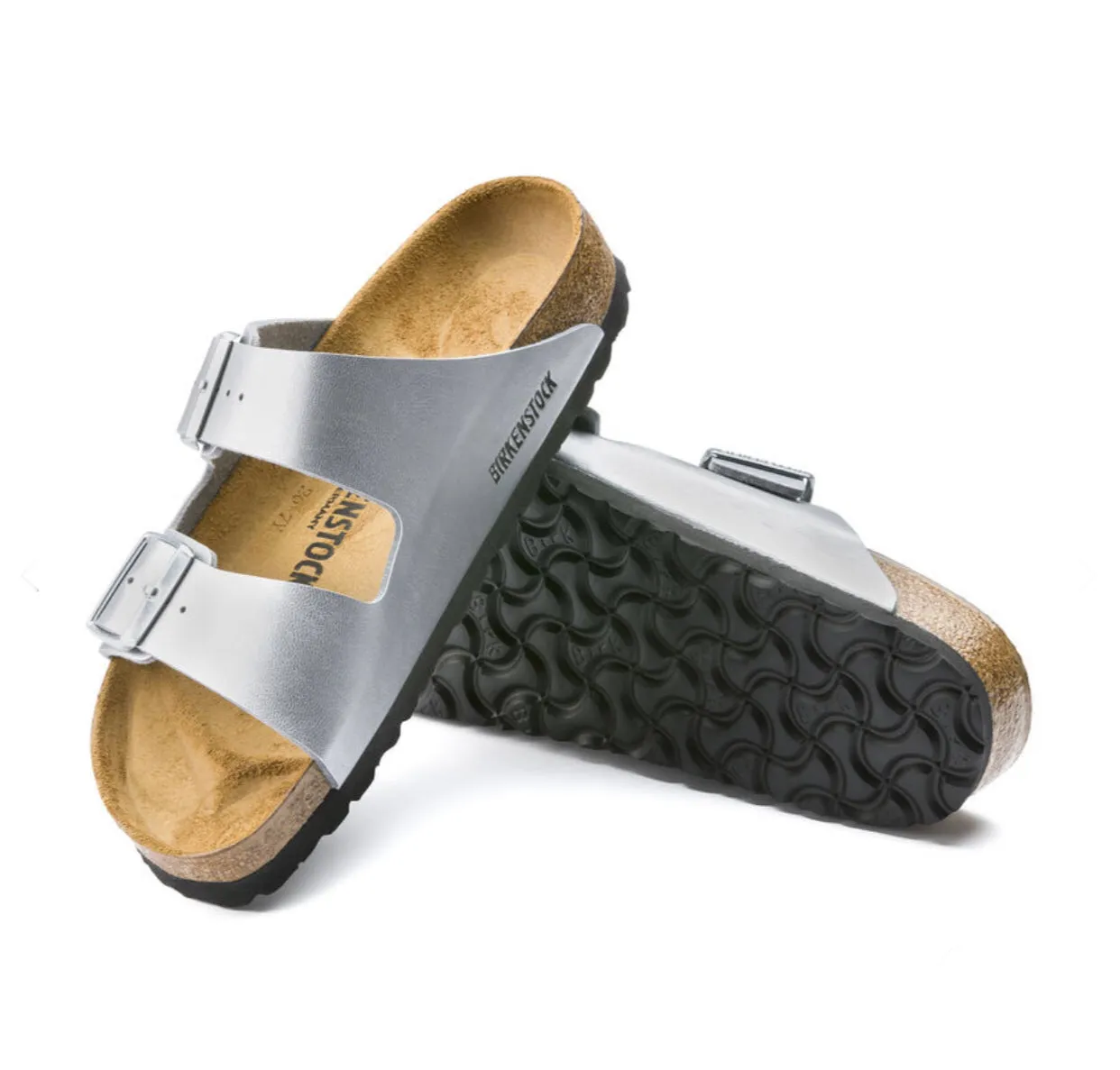Birkenstock Arizona Silver Birko-Flor Made In Germany