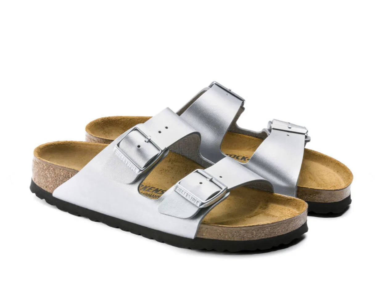 Birkenstock Arizona Silver Birko-Flor Made In Germany