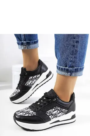Black Patterned Sneakers