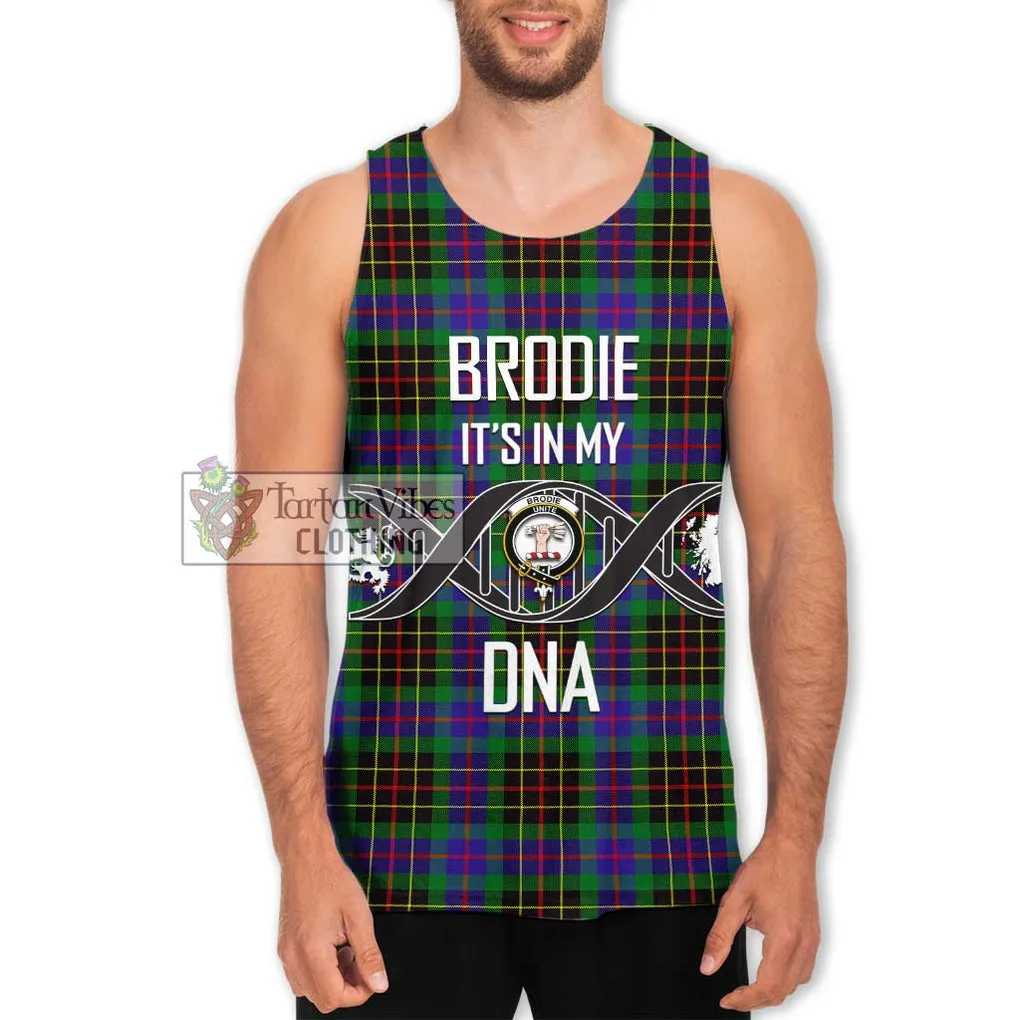 Brodie Hunting Modern Tartan Men's Tank Top with Family Crest DNA In Me Style
