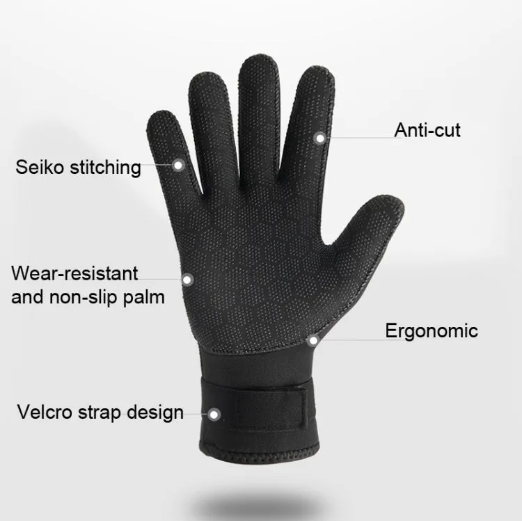 DIVESTAR Diving Gloves Cut & Stab Resistant Sports Gloves, Model: 5mm, Size: XL