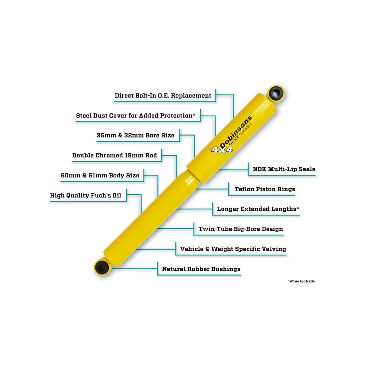 Dobinsons Pair of Rear GS Shocks (GS19-081T)