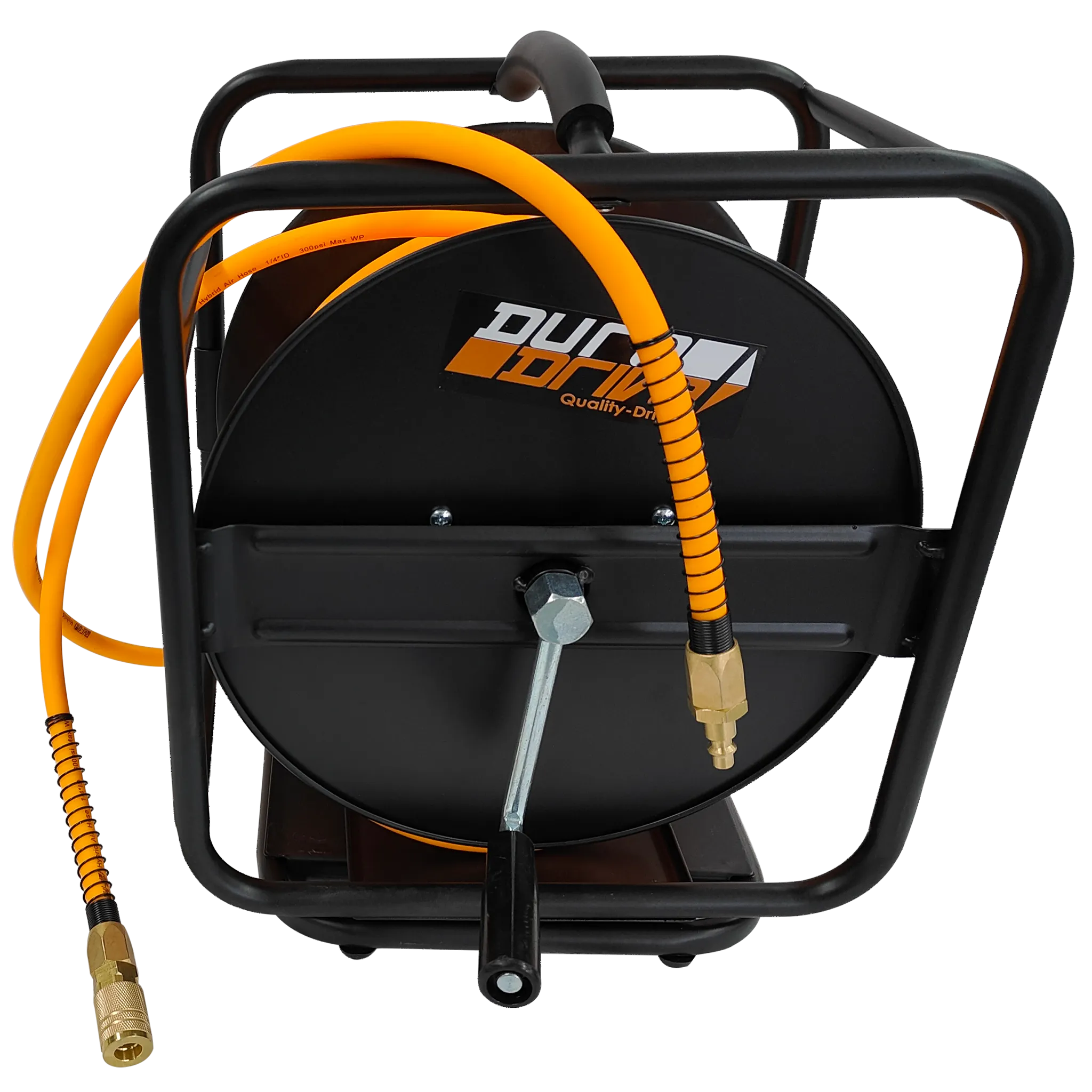 DuraDrive Multi Purpose Manual Hose Reel with 1/4 in. x 100 ft. Hybrid Polymer Air Hose