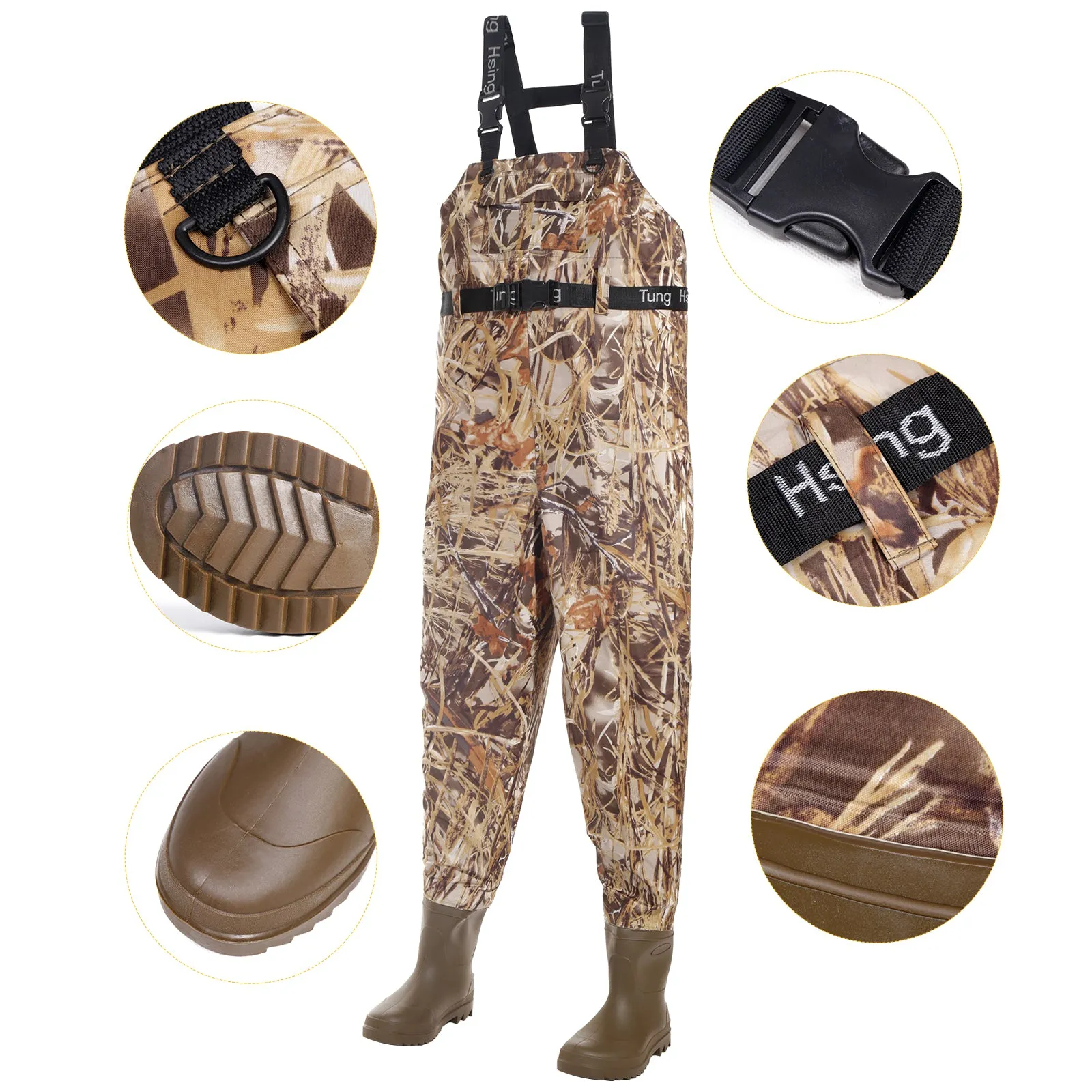 Fishing Waders Breathable Chest Waders Boot Foot Waders 41-46# 203M