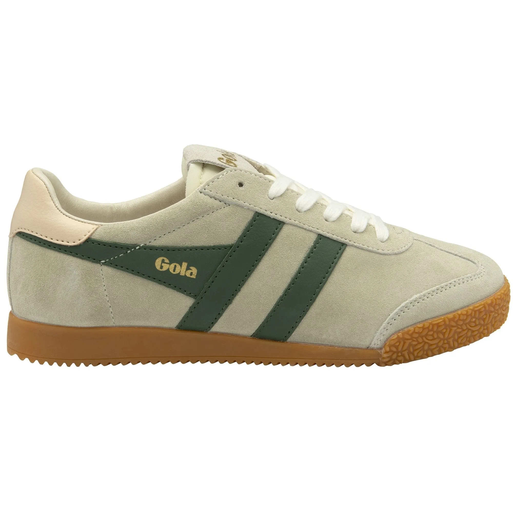 Gola Women's Elan Classic Sneakers - Wheat/Evergreen/Pearl Pink