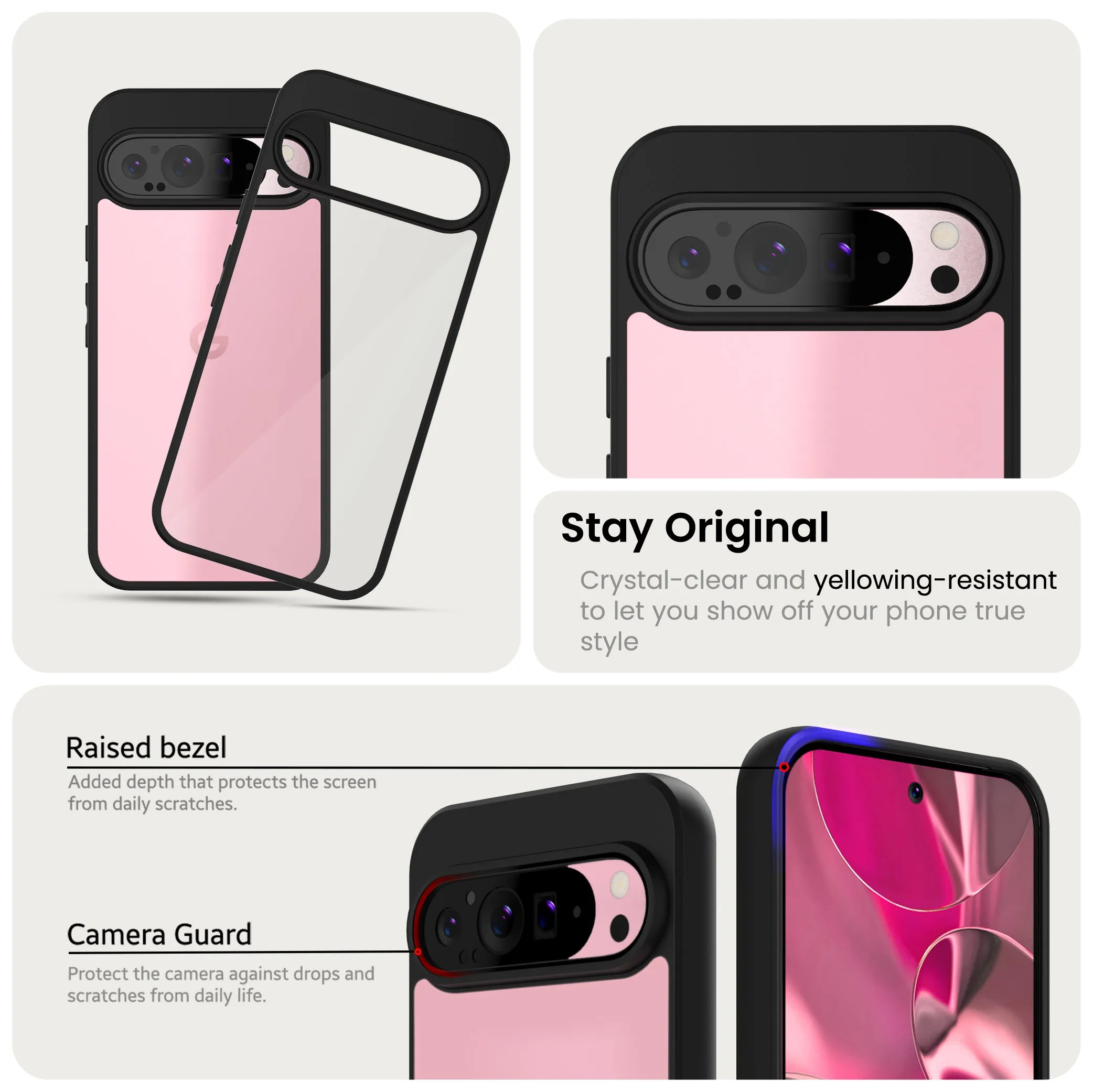Google Pixel 9 (5G) Back Cover Case | Hybrid - Black