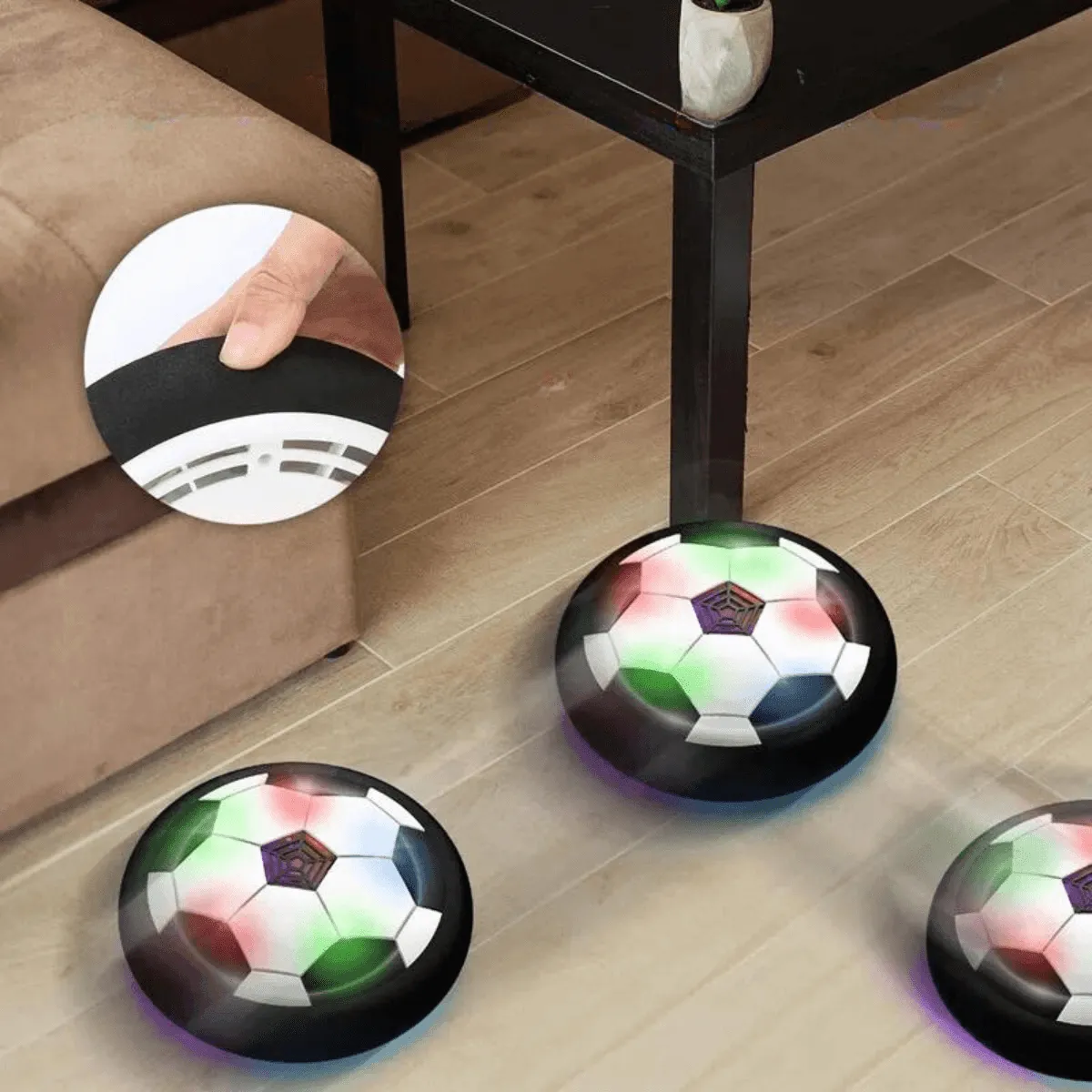 Hover Soccer Ball, Indoor and Outdoor Play, Soft Foam Bumpers, LED Lights, Smooth Gliding, Safe for Kids, Perfect Gift for Active Fun