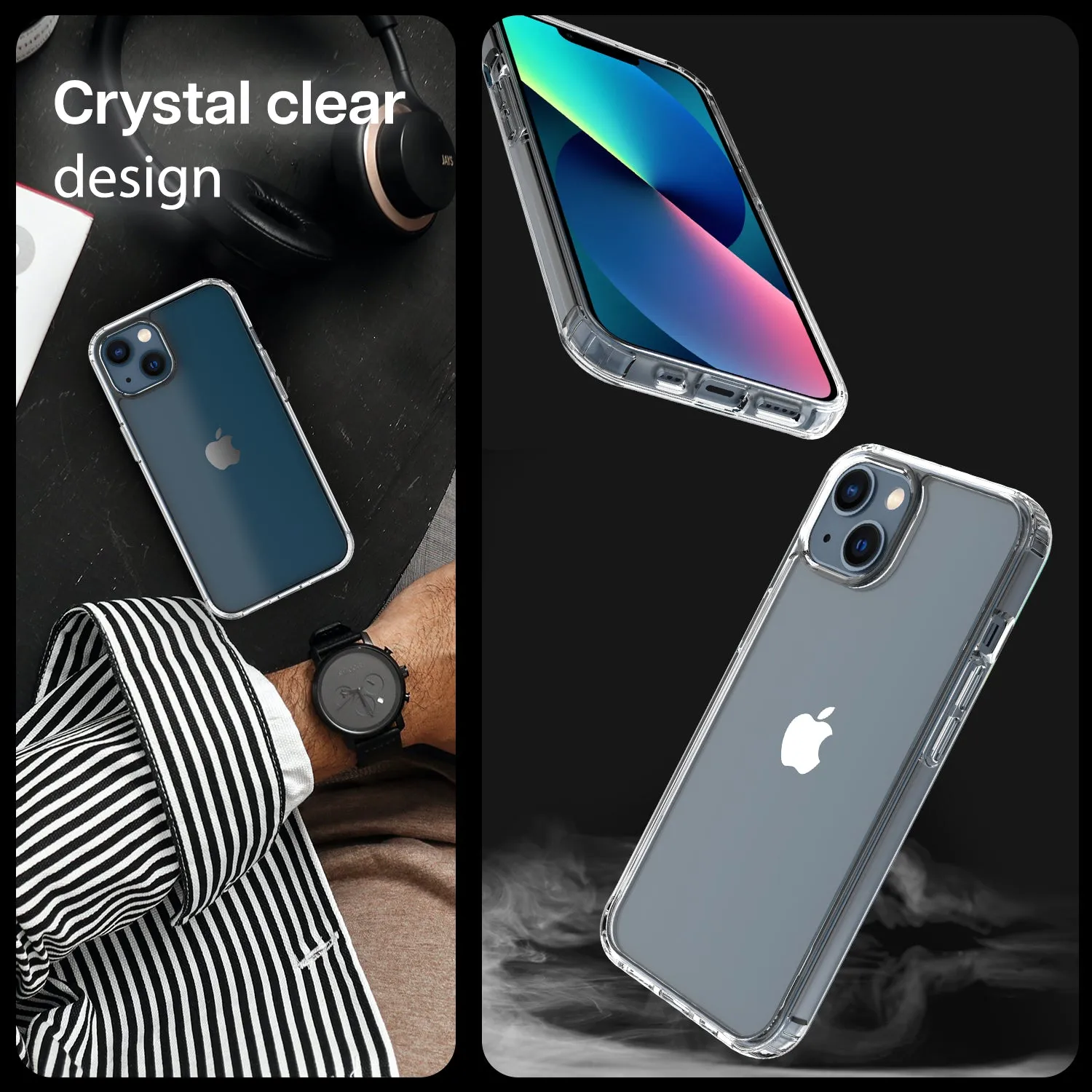 iPhone 13 Back Cover Case | Hybrid - Crystal Clear