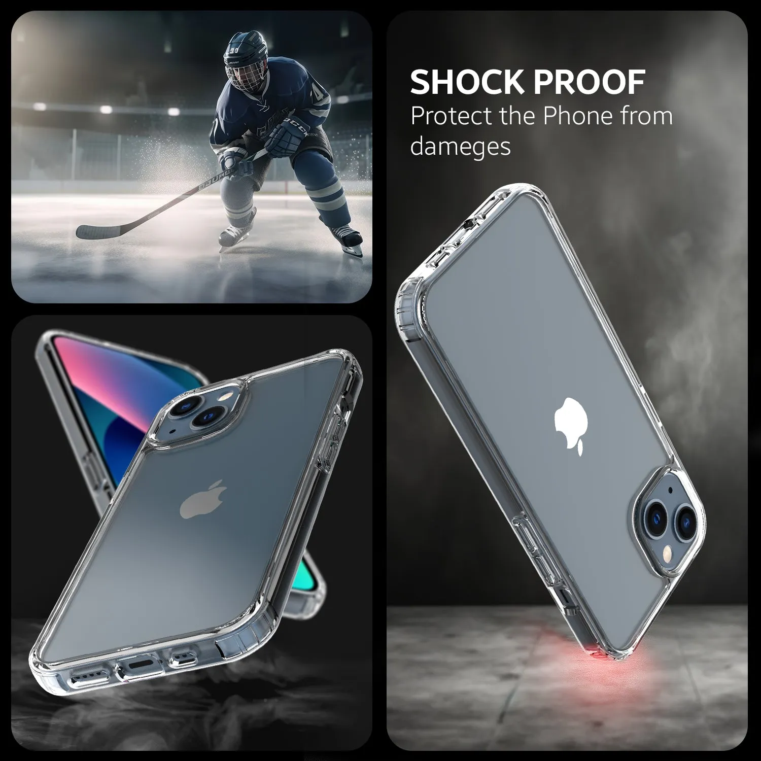 iPhone 13 Back Cover Case | Hybrid - Crystal Clear