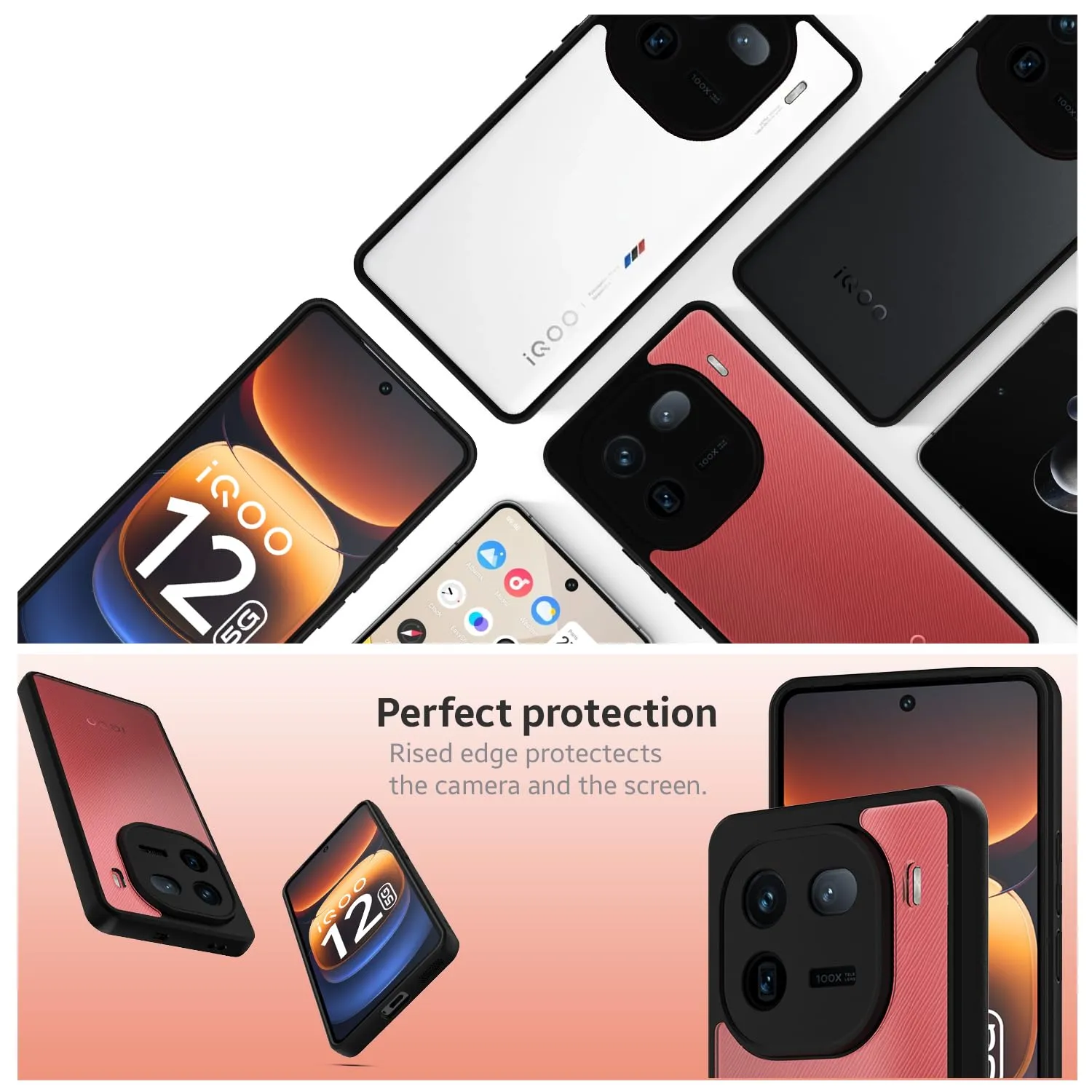iQOO 12 Back Cover Case | Hybrid - Black