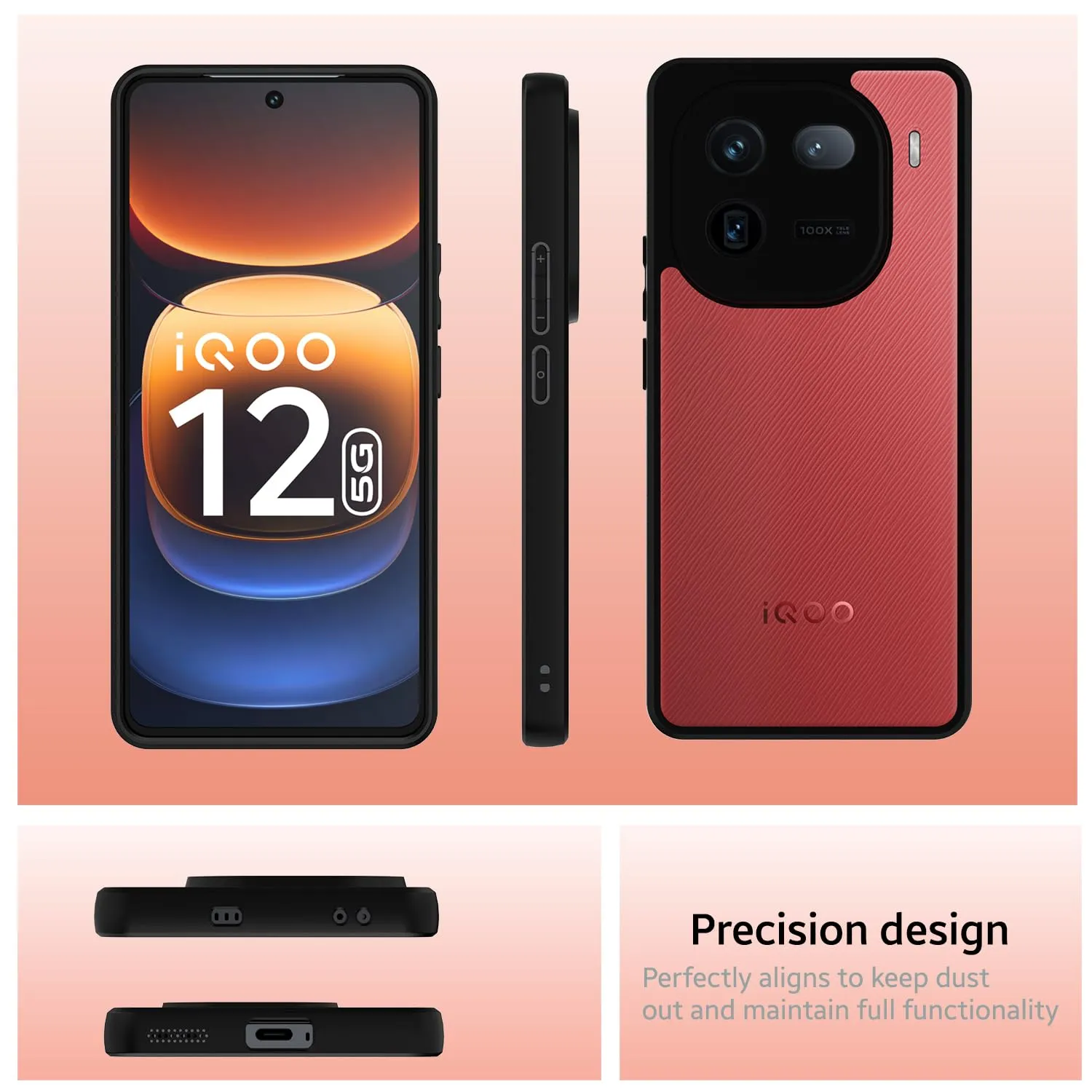 iQOO 12 Back Cover Case | Hybrid - Black