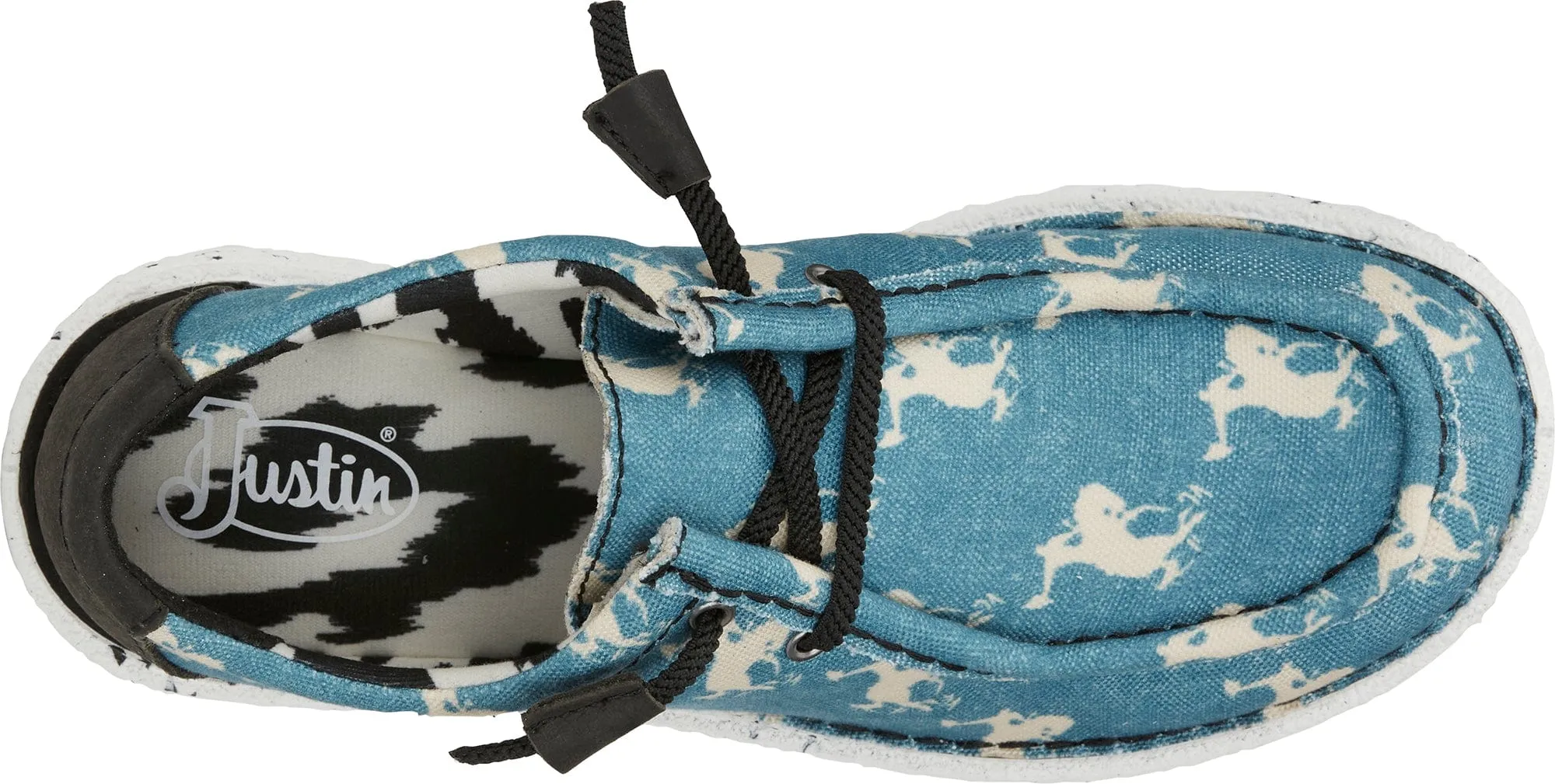 Justin Women's Hazer Turquoise & Broncs Printed Slip On Shoes JL178