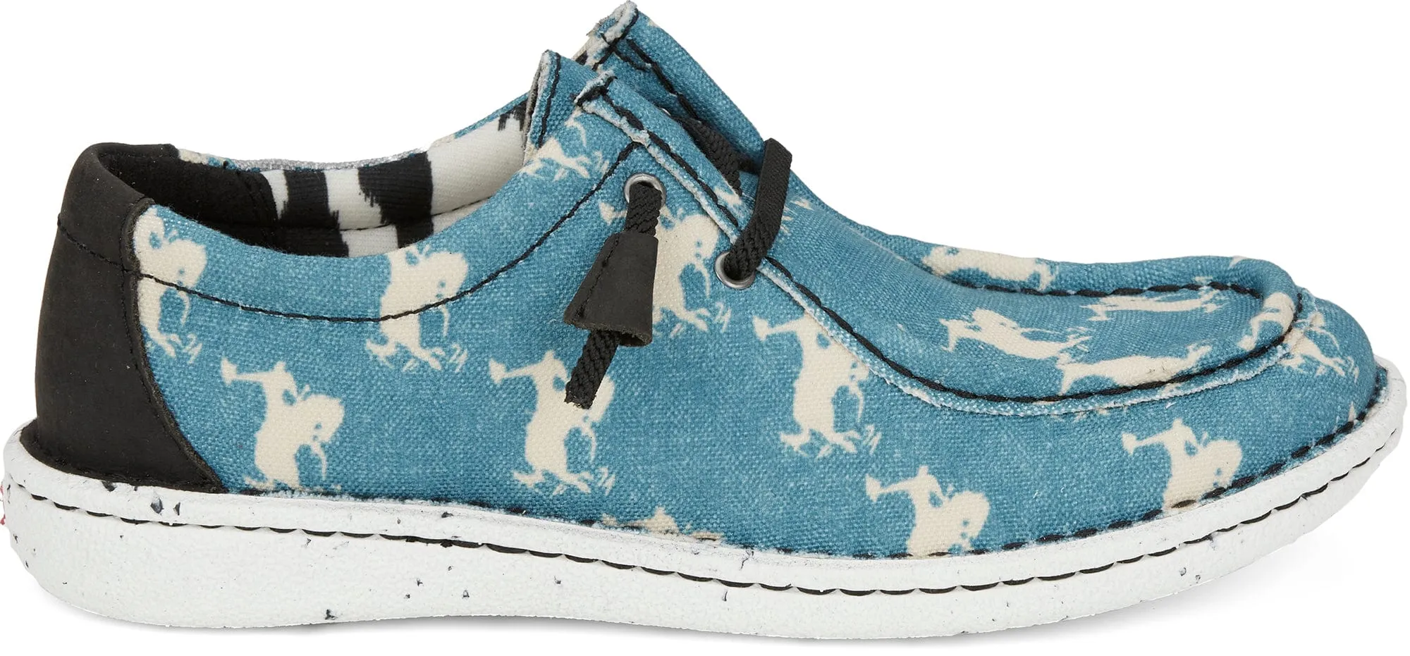 Justin Women's Hazer Turquoise & Broncs Printed Slip On Shoes JL178