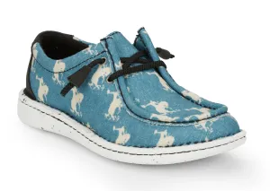 Justin Women's Hazer Turquoise & Broncs Printed Slip On Shoes JL178