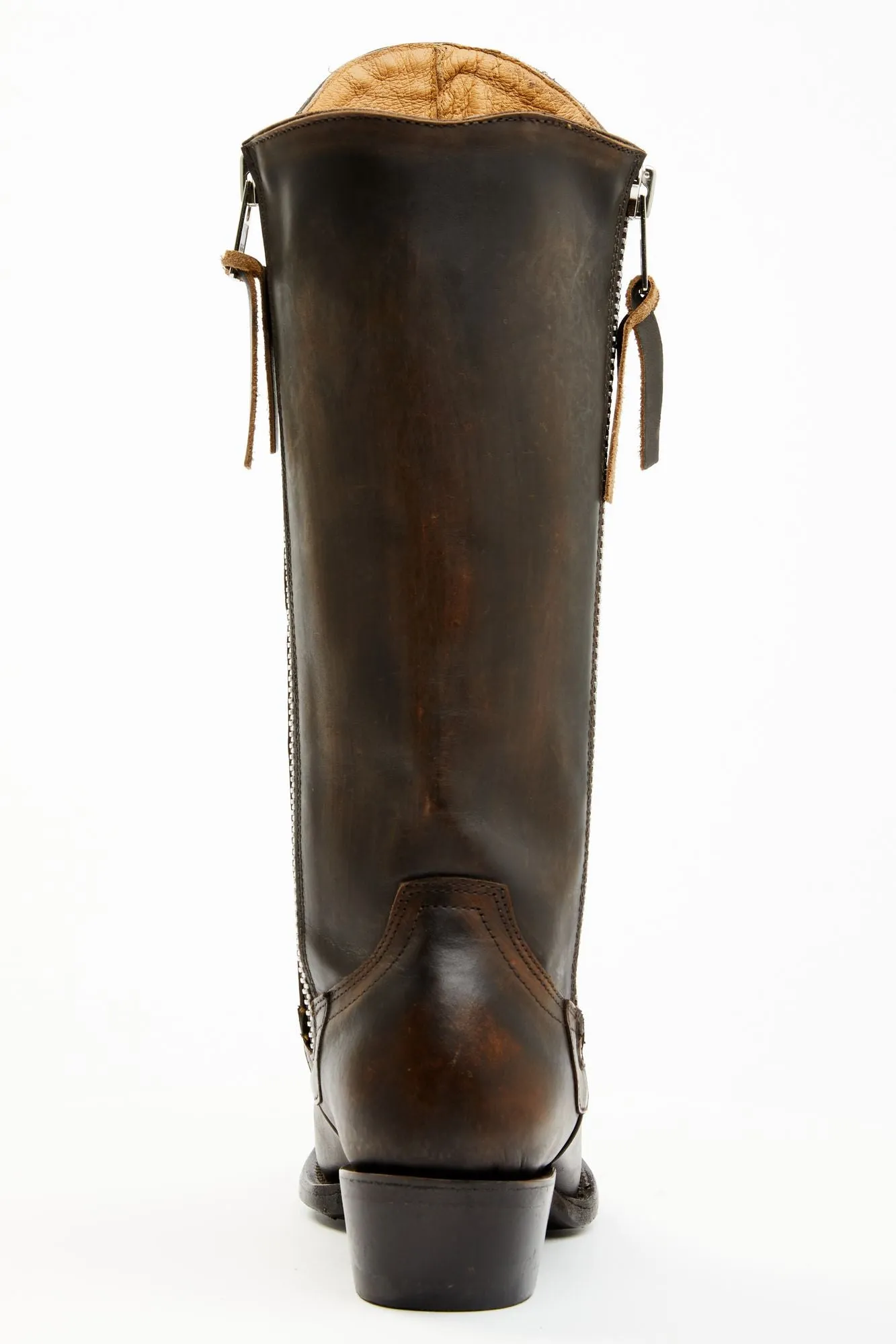 Latigo Side Zip Distressed Tall Western Boot - Snip Toe
