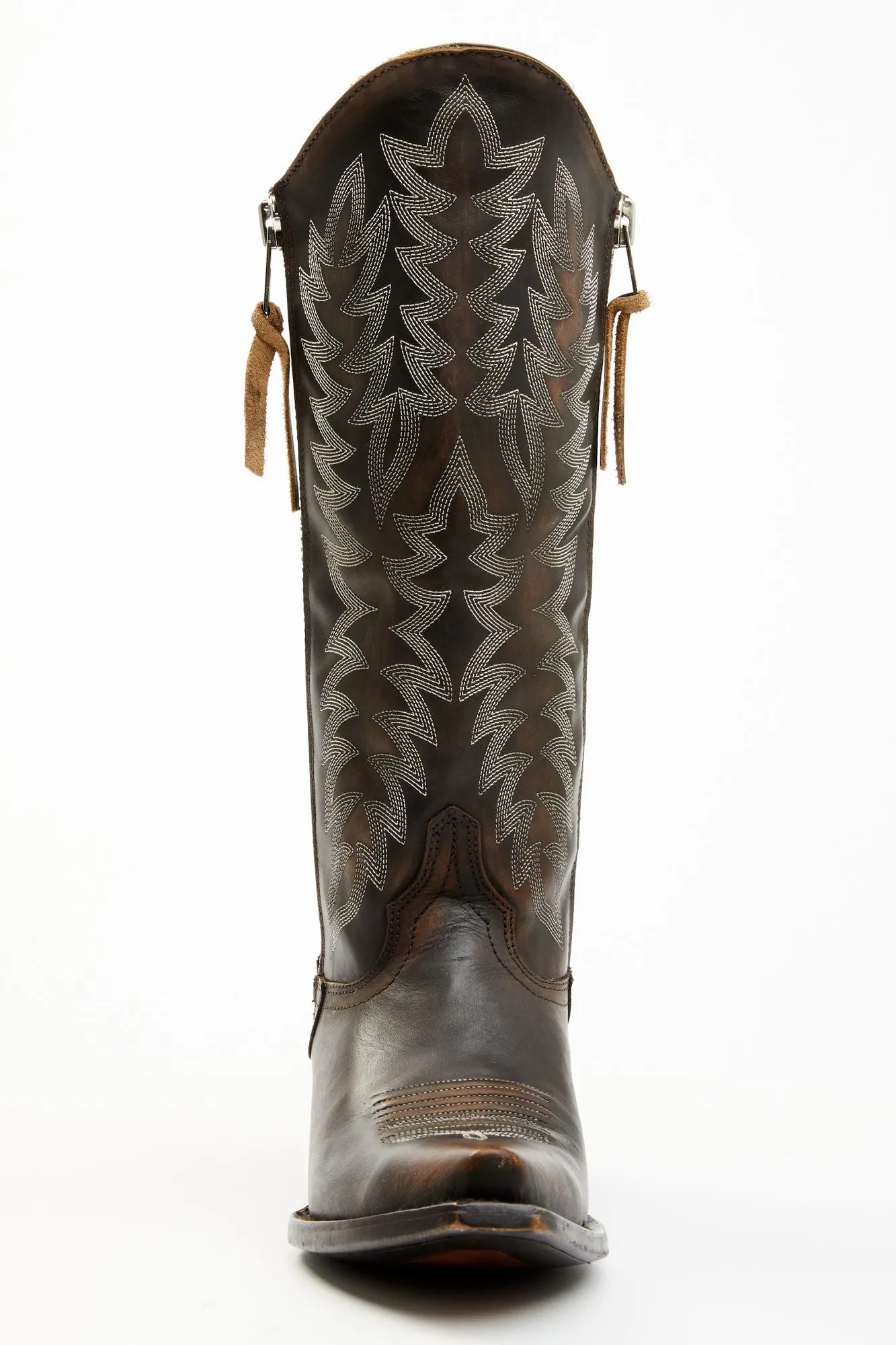 Latigo Side Zip Distressed Tall Western Boot - Snip Toe