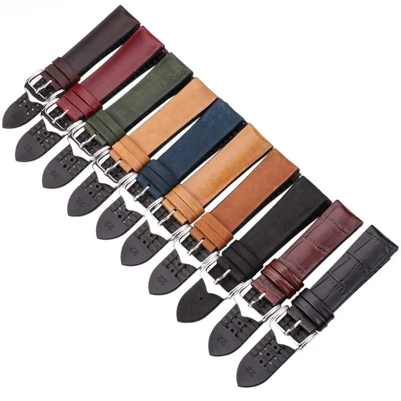 Leandro Cowhide Leather And Silicone Hybrid Watch Strap