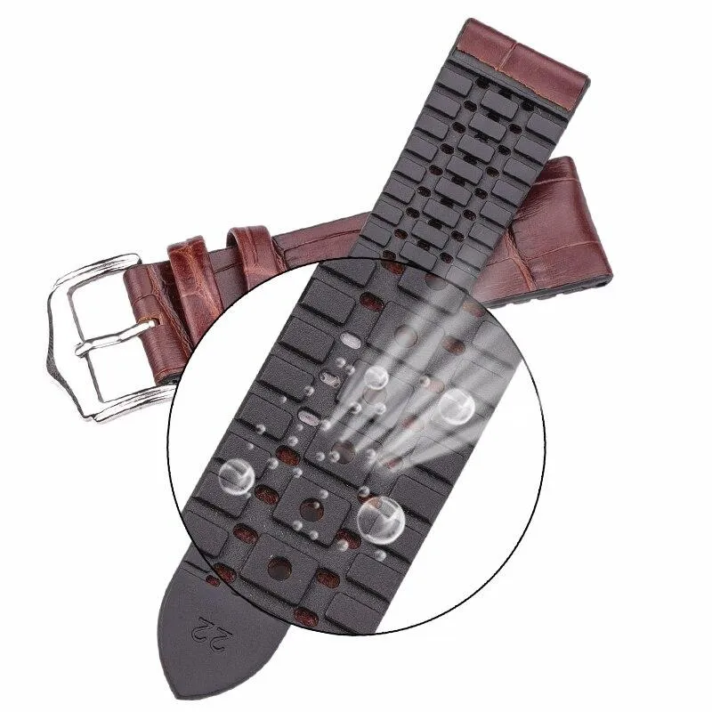 Leandro Cowhide Leather And Silicone Hybrid Watch Strap