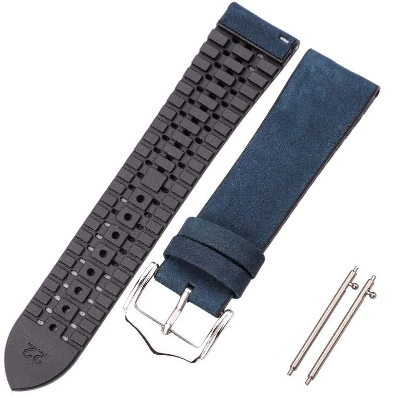 Leandro Cowhide Leather And Silicone Hybrid Watch Strap