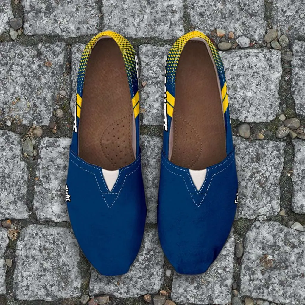 Marquette Golden Flight Eagles Basketball Fans Casual Canvas Slip on Shoes Women's Flats