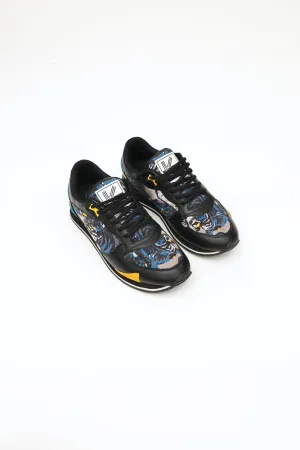 Men's Blue and Black Pattern Sneaker