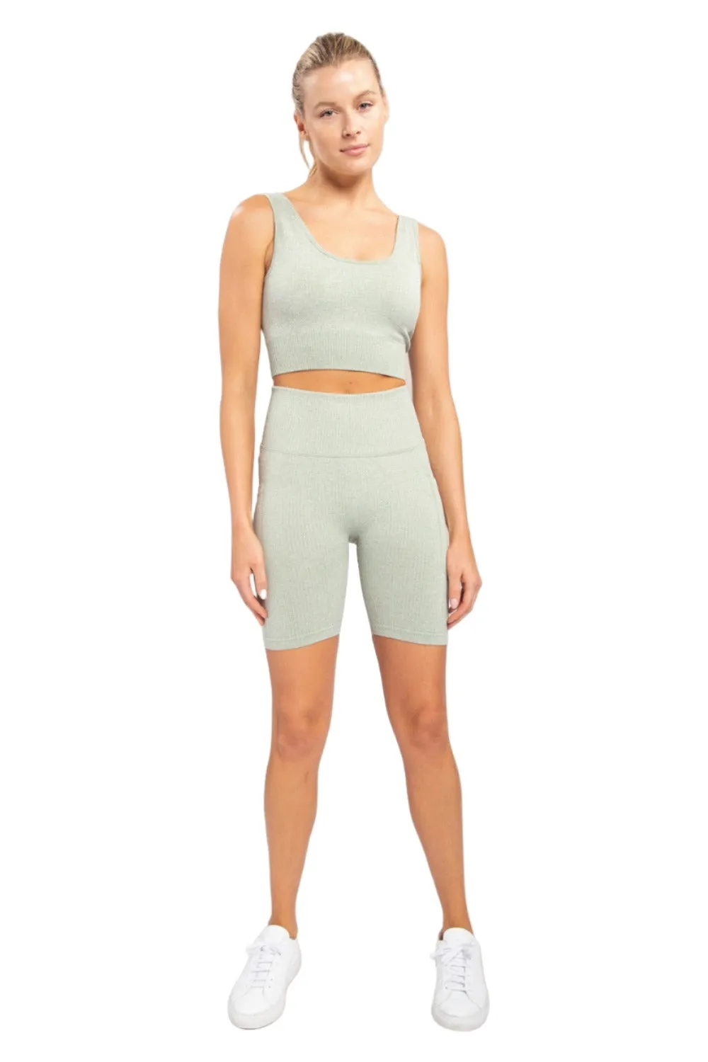 Mono B Hybrid Seamless Ribbed Sports Bra AT3041