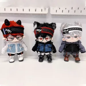 niannyyhouse 15cm 20cm Plush Doll Clothes Cool Set Denim Hoodie Pants Headwear Glasses Shoes Soft Stuffed Plush Toy Dress Up