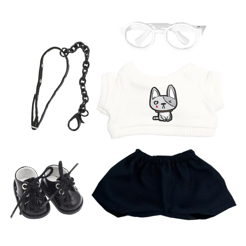 niannyyhouse 15cm Plush Doll Clothes T-shirt Pants Collar Shoes Glasses 6in Soft Stuffed Toy Dressup