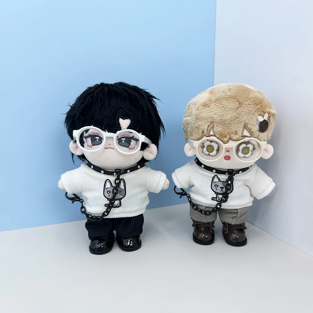 niannyyhouse 15cm Plush Doll Clothes T-shirt Pants Collar Shoes Glasses 6in Soft Stuffed Toy Dressup