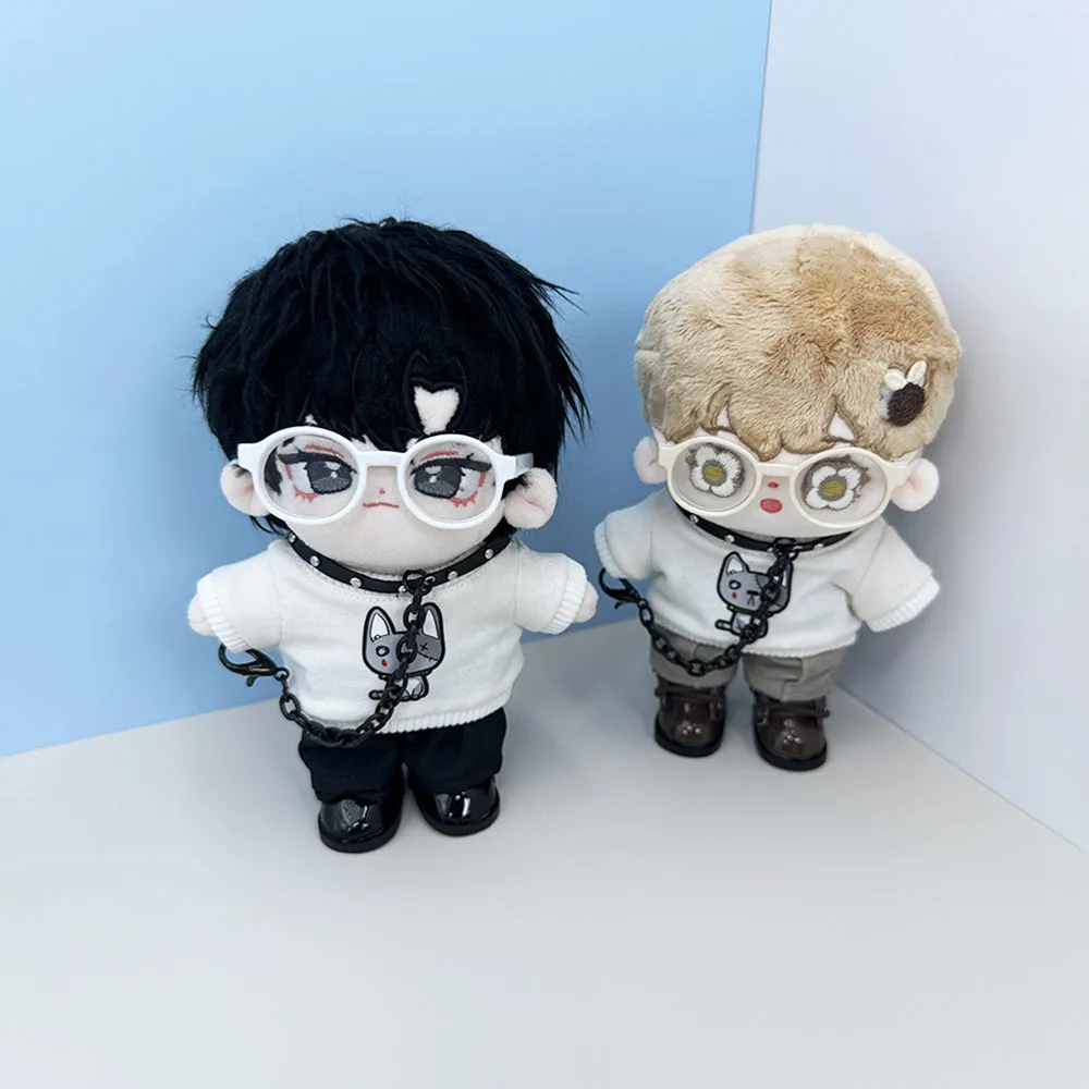 niannyyhouse 15cm Plush Doll Clothes T-shirt Pants Collar Shoes Glasses 6in Soft Stuffed Toy Dressup