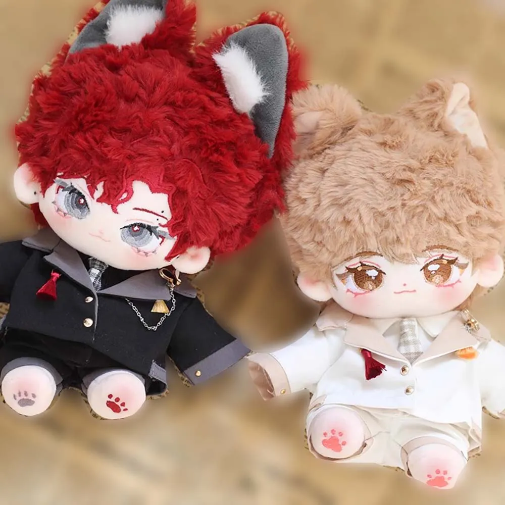 niannyyhouse 20cm Plush Doll Clothes Black White Uniform Suit 8in Doll Dressup