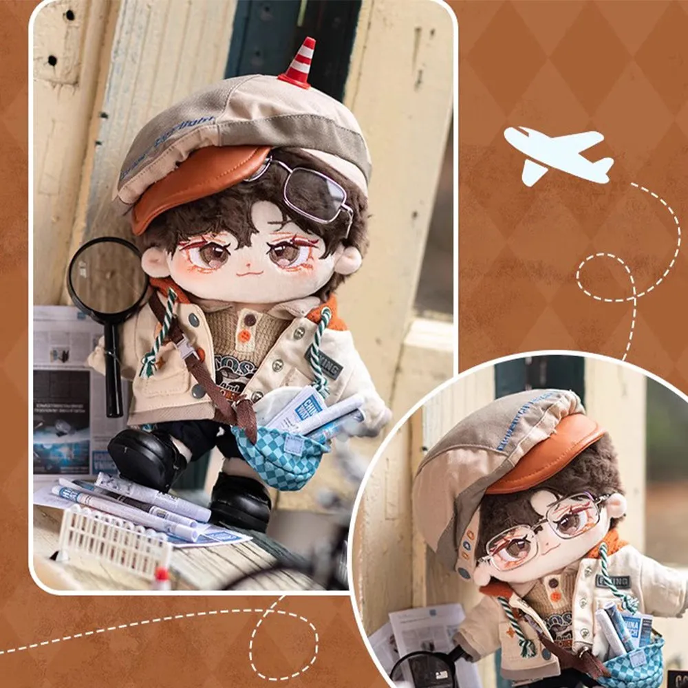 niannyyhouse 20cm Plush Doll Clothes Hat Jacket T-Shirt Pants Backpack Leather Shoes Flight Outfit 8in Doll Accessories