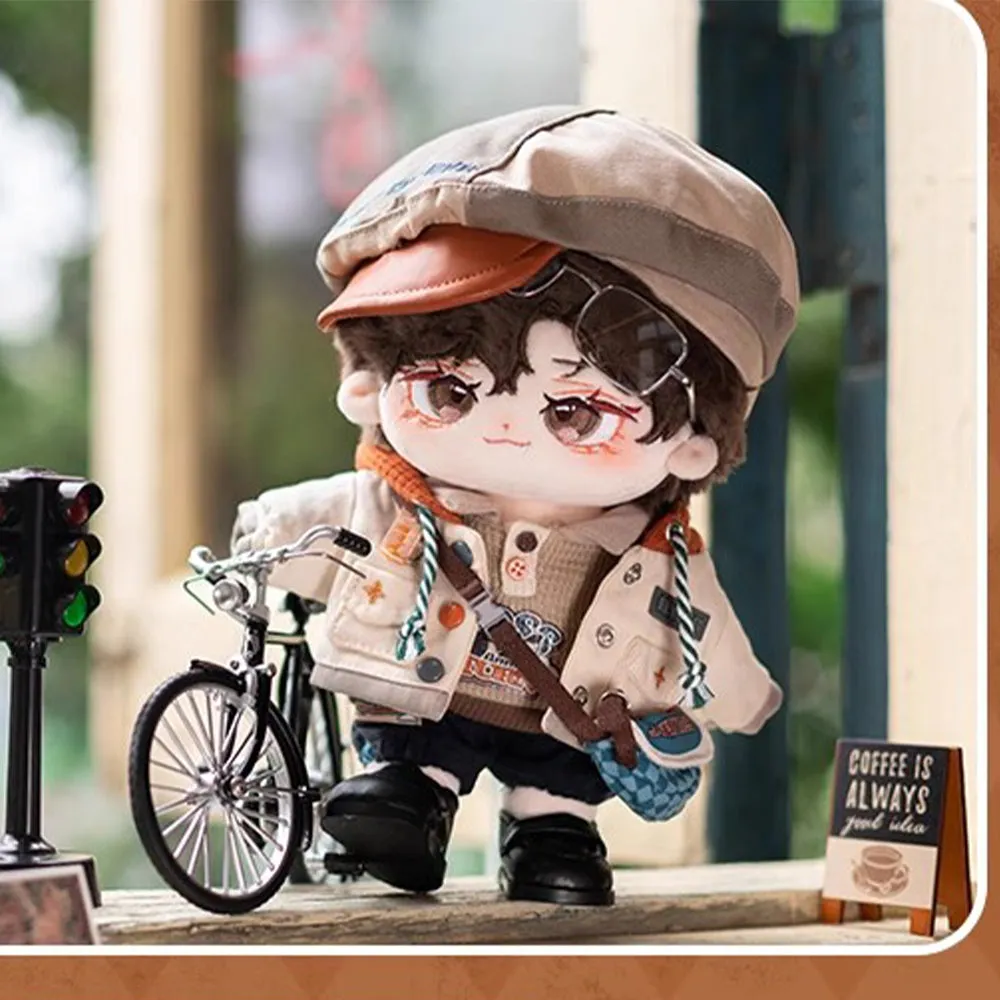 niannyyhouse 20cm Plush Doll Clothes Hat Jacket T-Shirt Pants Backpack Leather Shoes Flight Outfit 8in Doll Accessories