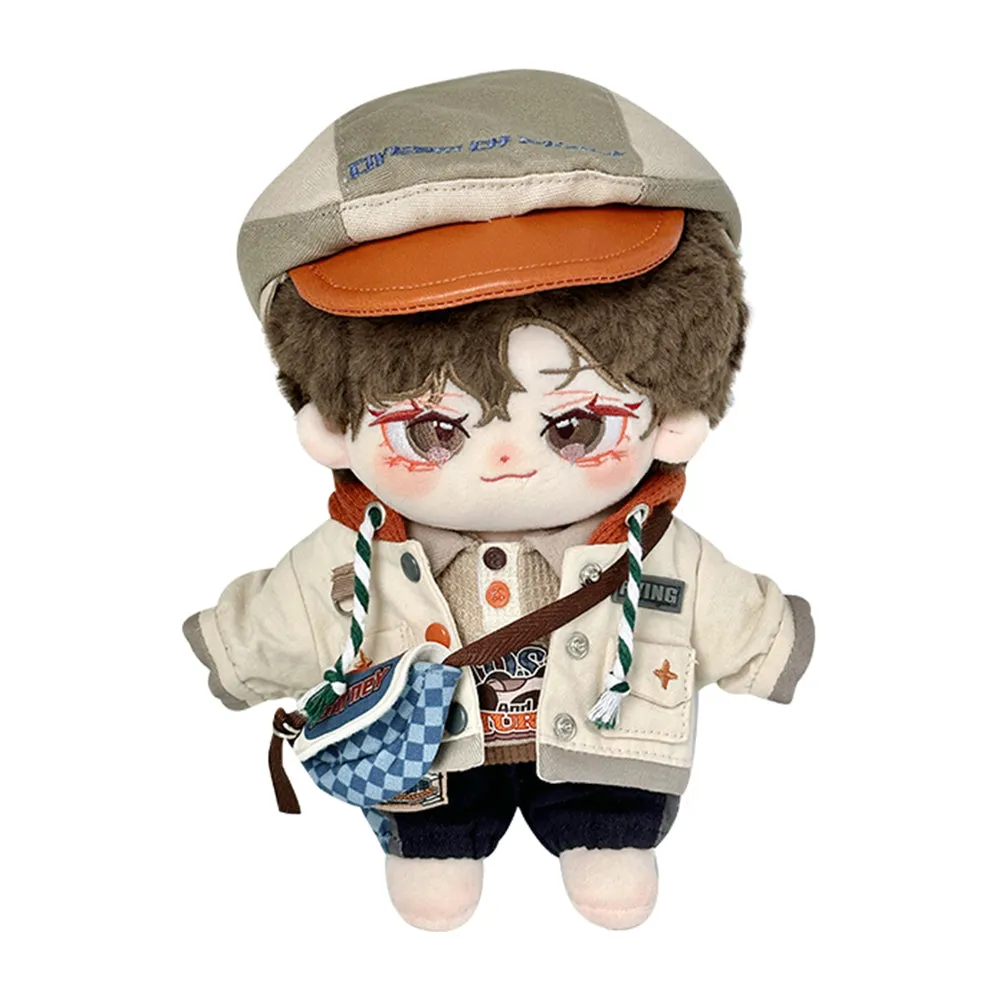 niannyyhouse 20cm Plush Doll Clothes Hat Jacket T-Shirt Pants Backpack Leather Shoes Flight Outfit 8in Doll Accessories