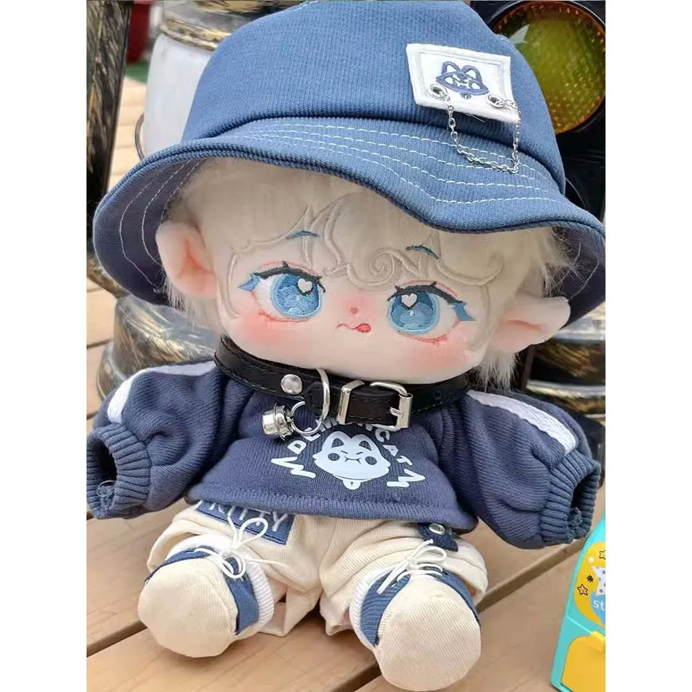 niannyyhouse 20cm Plush Doll Clothes Hat Long Sleeve T-Shirt Pants Glasses Necklace Shoes Demon Outfit 8in Doll Accessories