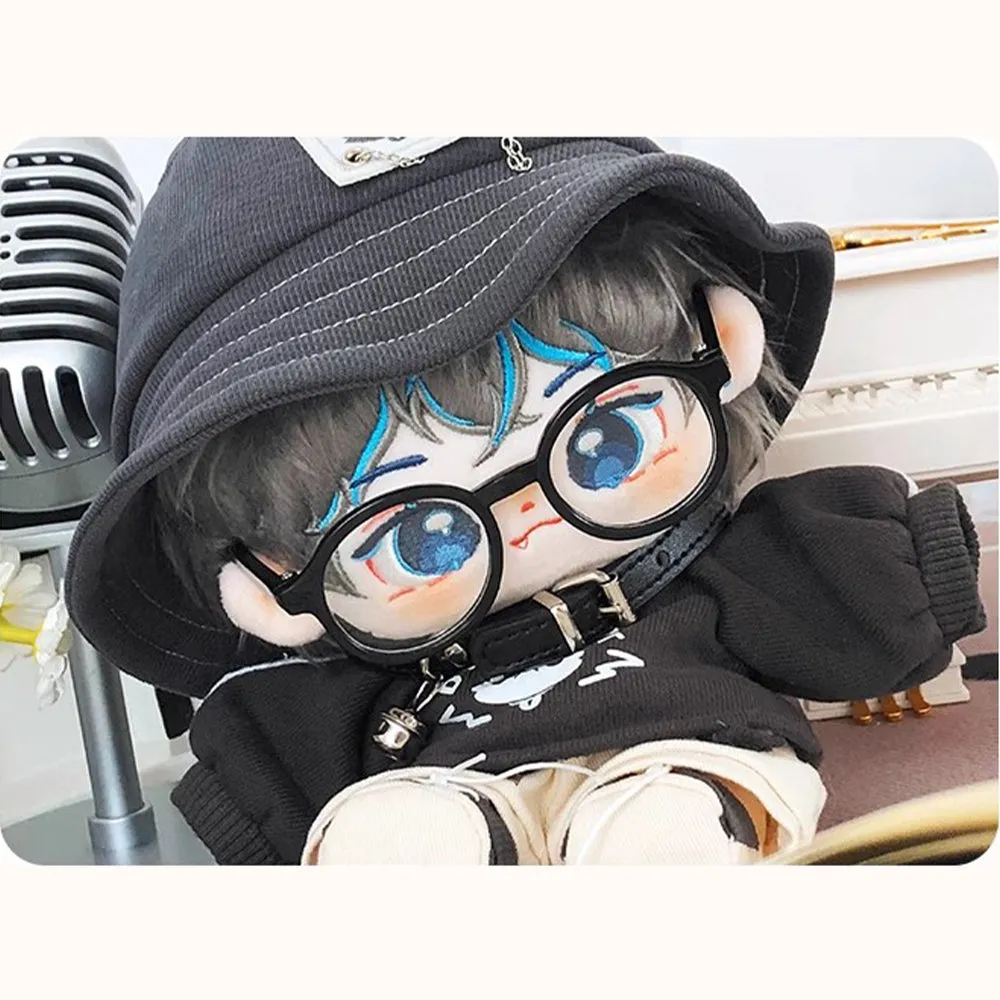 niannyyhouse 20cm Plush Doll Clothes Hat Long Sleeve T-Shirt Pants Glasses Necklace Shoes Demon Outfit 8in Doll Accessories