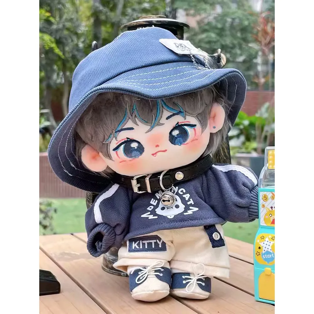 niannyyhouse 20cm Plush Doll Clothes Hat Long Sleeve T-Shirt Pants Glasses Necklace Shoes Demon Outfit 8in Doll Accessories