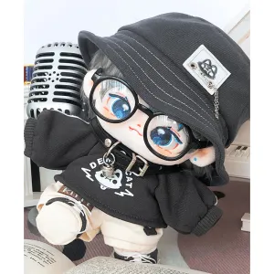 niannyyhouse 20cm Plush Doll Clothes Hat Long Sleeve T-Shirt Pants Glasses Necklace Shoes Demon Outfit 8in Doll Accessories