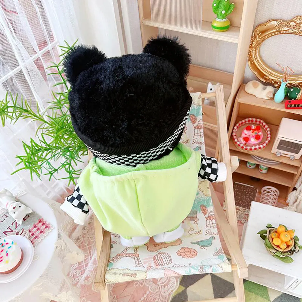 niannyyhouse 20cm Plush Doll Clothes Headwear Hoodie Pants Shoes Loose Cave Bear Set 8in Soft Stuffed Plush Toy Dress Up