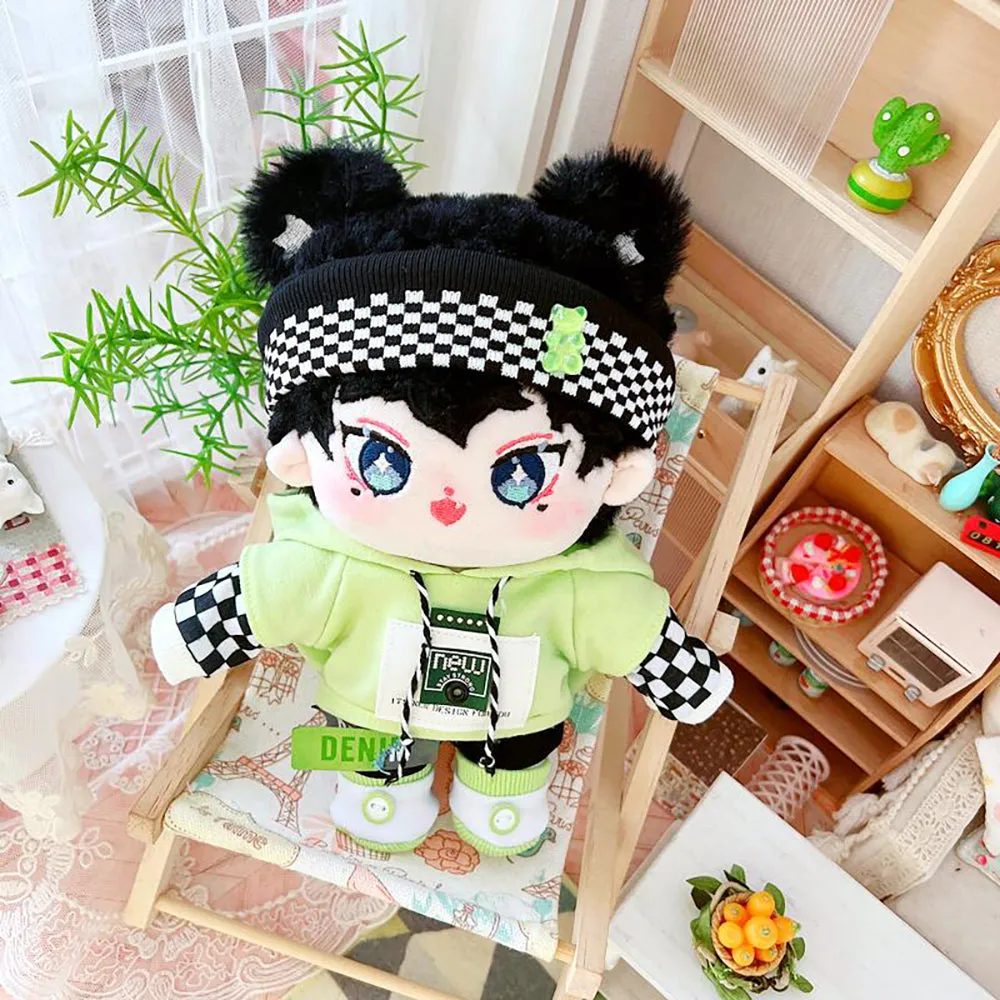 niannyyhouse 20cm Plush Doll Clothes Headwear Hoodie Pants Shoes Loose Cave Bear Set 8in Soft Stuffed Plush Toy Dress Up