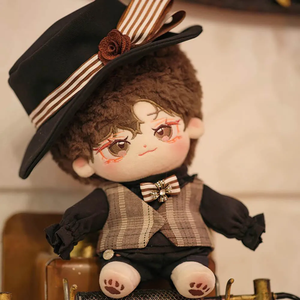 niannyyhouse 20cm Plush Doll Clothes Vintage Hat Coat Pants Shirt Vest Shoes 8in Doll Dress Up